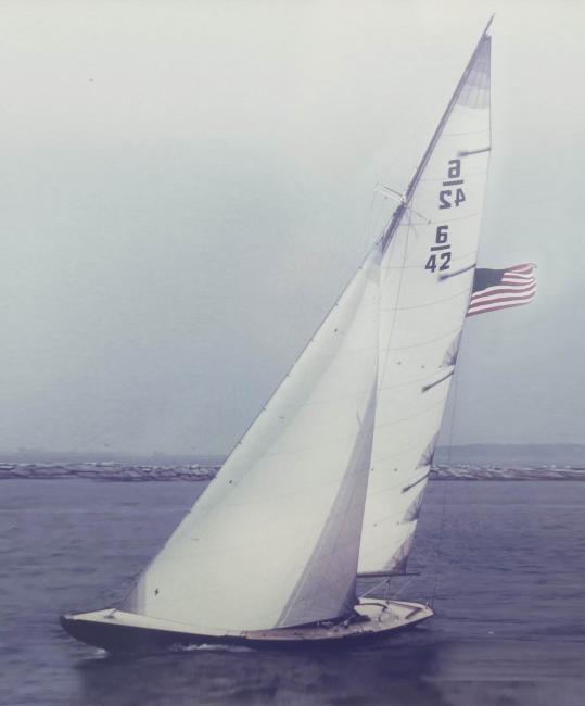 OLIN STEPHENS 6-METRE RACING SLOOP, undersail 